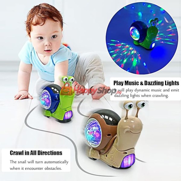 Интерактивна играчка Охлюв със звуци и светлини Gear Snail